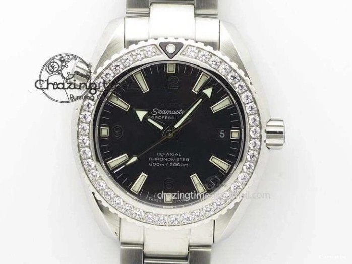 0220 Planet Ocean GMT 43.5mm V6F Goodplanet Orange Marker Blue Dial On SS Bracelet A ModernLook 8215